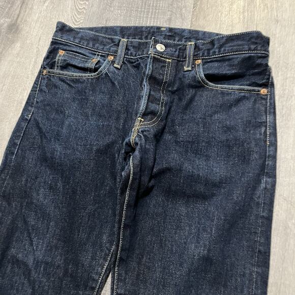 Uniqlo Dark Wash Selvedge Straight Leg Japanese Button Fly Denim Jeans 'Men's 32 - Picture 3 of 6